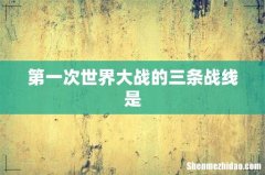 第一次世界大战的三条战线是