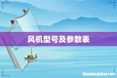 风机型号及参数表