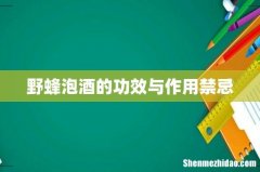 野蜂泡酒的功效与作用禁忌