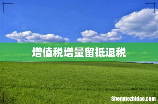 增值税增量留抵退税