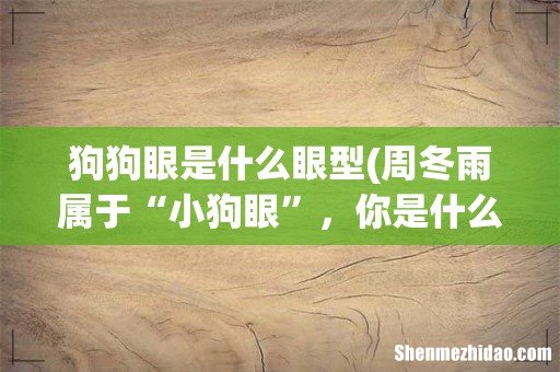 周冬雨属于“小狗眼”，你是什么眼型？ 狗狗眼是什么眼型