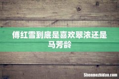 傅红雪到底是喜欢翠浓还是马芳龄