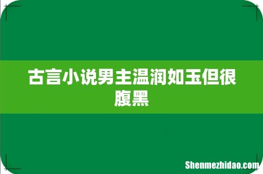 古言小说男主温润如玉但很腹黑