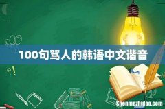 100句骂人的韩语中文谐音