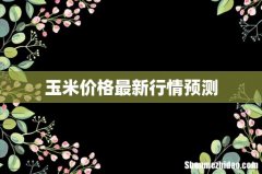 玉米价格最新行情预测