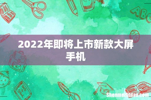 2022年即将上市新款大屏手机