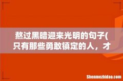 只有那些勇敢镇定的人，才能熬过黑暗，迎来光明的意思 熬过黑暗迎来光明的句子