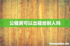 公租房可以出租给别人吗
