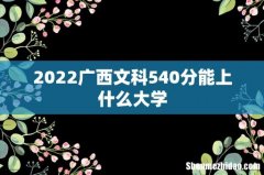 2022广西文科540分能上什么大学