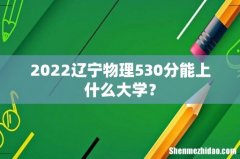 2022辽宁物理530分能上什么大学？