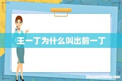 王一丁为什么叫出前一丁