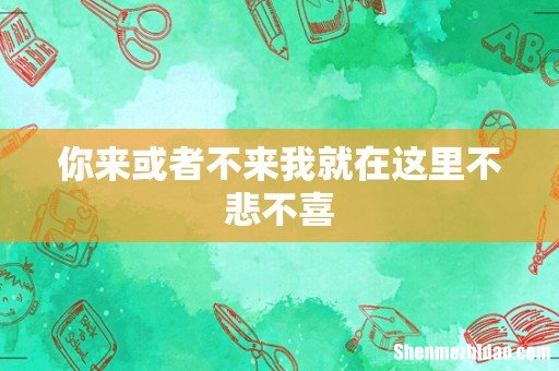 你来或者不来我就在这里不悲不喜