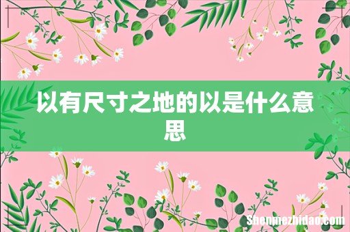 以有尺寸之地的以是什么意思