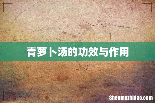 青萝卜汤的功效与作用