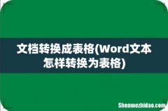 Word文本怎样转换为表格 文档转换成表格