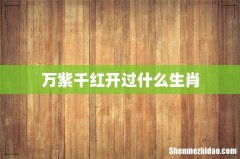 万紫千红开过什么生肖