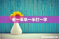 老一半早一半打一字