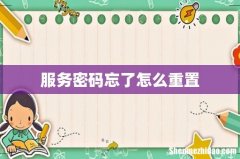 服务密码忘了怎么重置