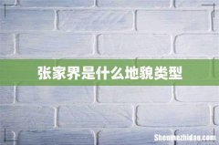 张家界是什么地貌类型