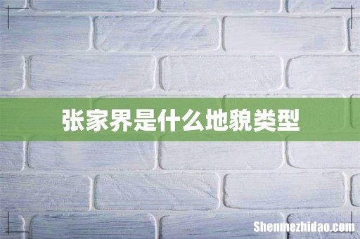 张家界是什么地貌类型