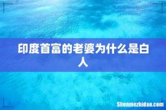 印度首富的老婆为什么是白人