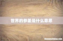 世界的参差是什么意思