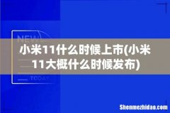 小米11大概什么时候发布 小米11什么时候上市