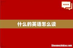 什么的英语怎么读