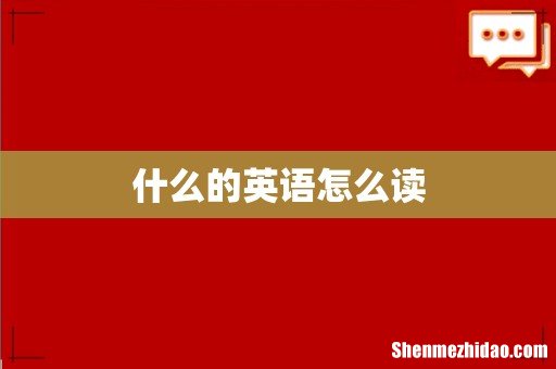 什么的英语怎么读