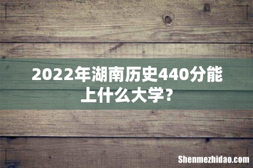 2022年湖南历史440分能上什么大学?