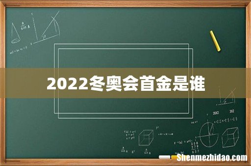 2022冬奥会首金是谁