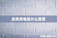 反向充电是什么意思