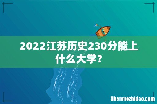 2022江苏历史230分能上什么大学？