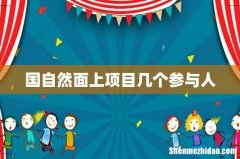 国自然面上项目几个参与人