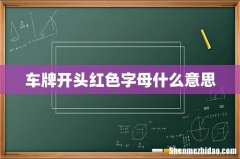 车牌开头红色字母什么意思