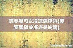 菠萝蜜放冷冻还是冷藏 菠萝蜜可以冷冻保存吗