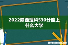 2022陕西理科530分能上什么大学
