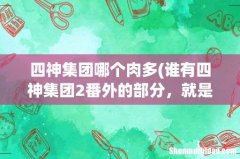 谁有四神集团2番外的部分，就是梁烟和乔少的部分，要完整的哦， 四神集团哪个肉多