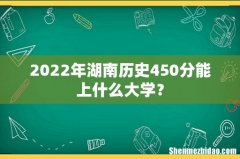 2022年湖南历史450分能上什么大学？