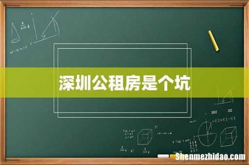 深圳公租房是个坑