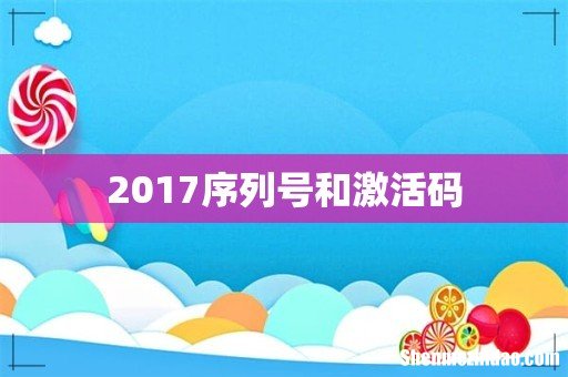 2017序列号和激活码
