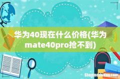 华为mate40pro抢不到 华为40现在什么价格