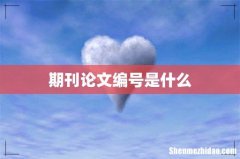 期刊论文编号是什么