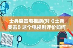对《士兵突击》这个电视剧评价如何？说说其理由？ 士兵突击电视剧