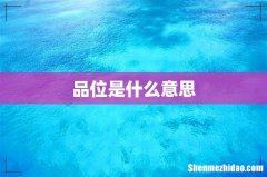 品位是什么意思