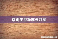 京剧生旦净末丑介绍