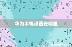 华为手机设置在哪里
