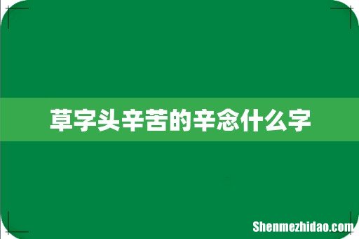草字头辛苦的辛念什么字