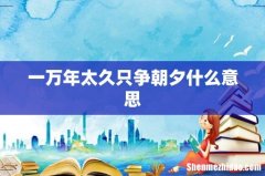 一万年太久只争朝夕什么意思