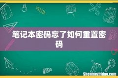 笔记本密码忘了如何重置密码